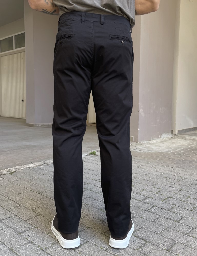 Ανδρικό μαύρο παντελόνι καπαρντίνα Chinos BO2909 φωτογραφία